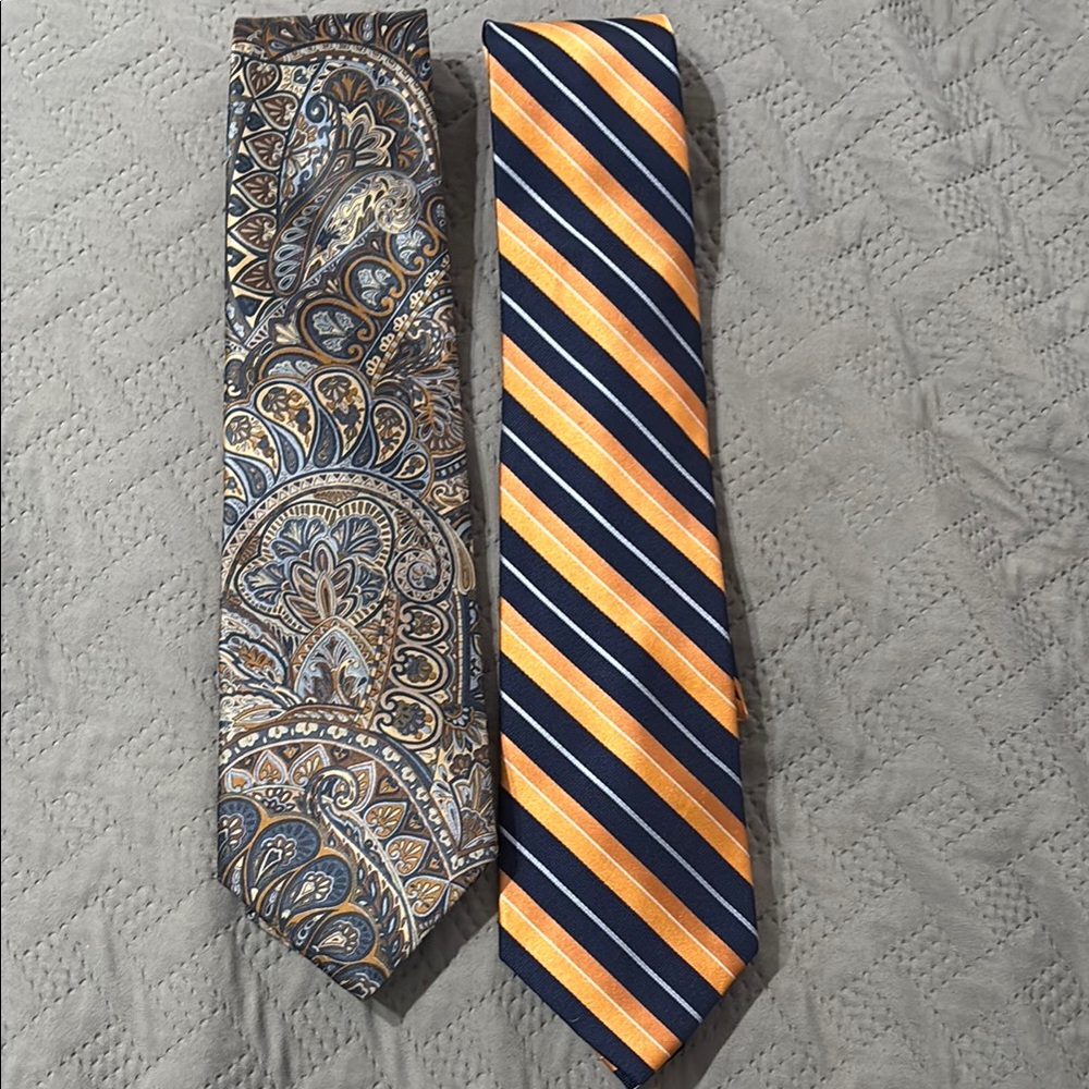 Nautica Orange and Brown Silk Ties Set